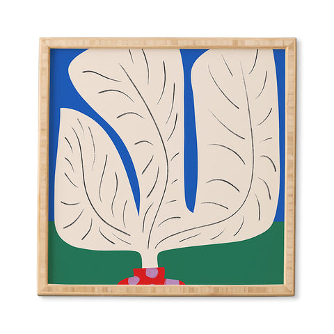 Marin Vaan Zaal Large White Plant in Spotted Pot Framed Wall Art