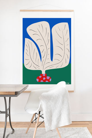 Marin Vaan Zaal Large White Plant in Spotted Pot Art Print And Hanger