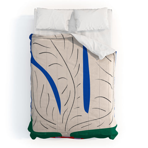 Marin Vaan Zaal Large White Plant in Spotted Pot Comforter