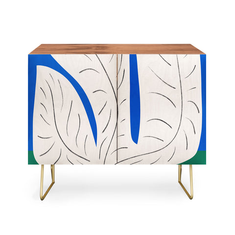 Marin Vaan Zaal Large White Plant in Spotted Pot Credenza