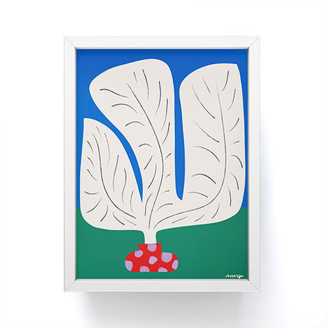 Marin Vaan Zaal Large White Plant in Spotted Pot Framed Mini Art Print