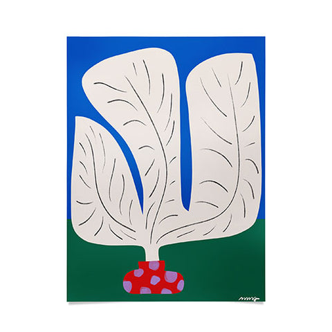Marin Vaan Zaal Large White Plant in Spotted Pot Poster