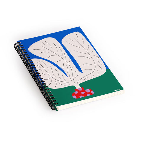 Marin Vaan Zaal Large White Plant in Spotted Pot Spiral Notebook