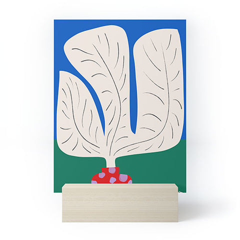 Marin Vaan Zaal Large White Plant in Spotted Pot Mini Art Print