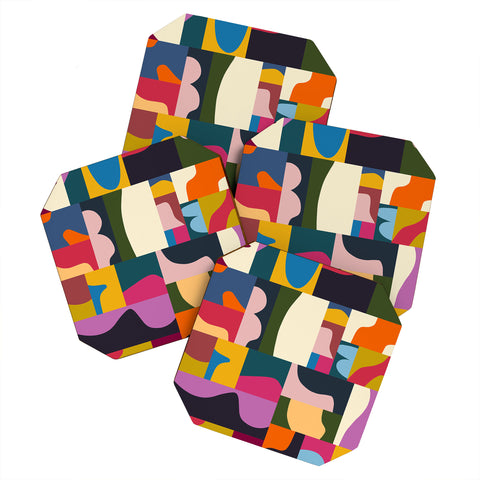 Marin Vaan Zaal Modern Collage Minimalism Coaster Set