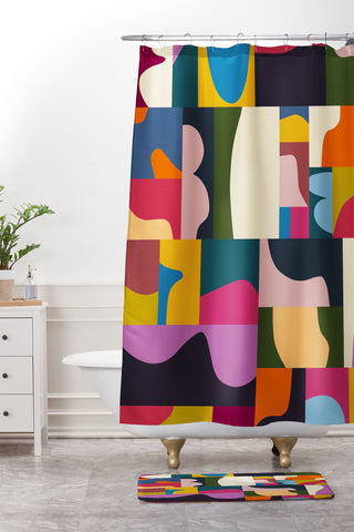 Marin Vaan Zaal Modern Collage Minimalism Shower Curtain And Mat