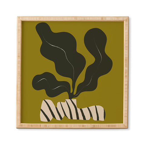 Marin Vaan Zaal Monochrome Wavy Fern in Stripe Framed Wall Art
