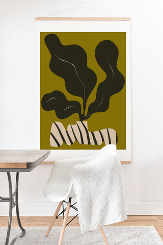 Marin Vaan Zaal Monochrome Wavy Fern in Stripe Art Print And Hanger