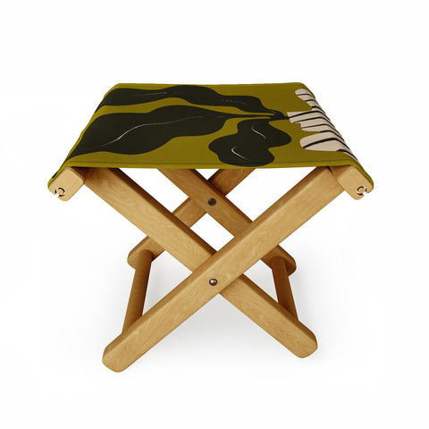 Marin Vaan Zaal Monochrome Wavy Fern in Stripe Folding Stool