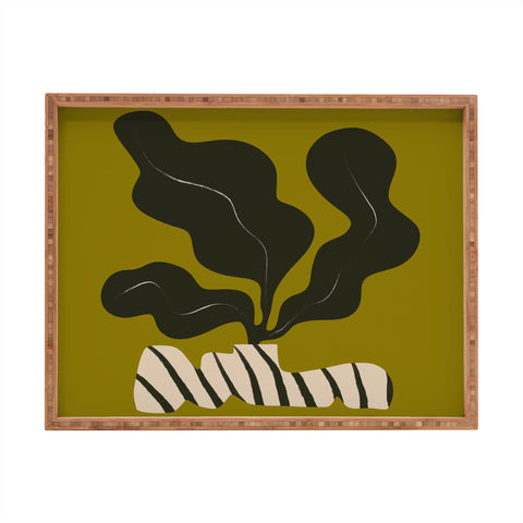 Marin Vaan Zaal Monochrome Wavy Fern in Stripe Rectangular Tray