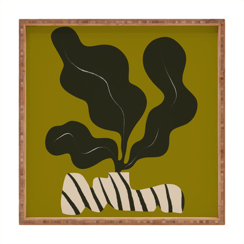 Marin Vaan Zaal Monochrome Wavy Fern in Stripe Square Tray