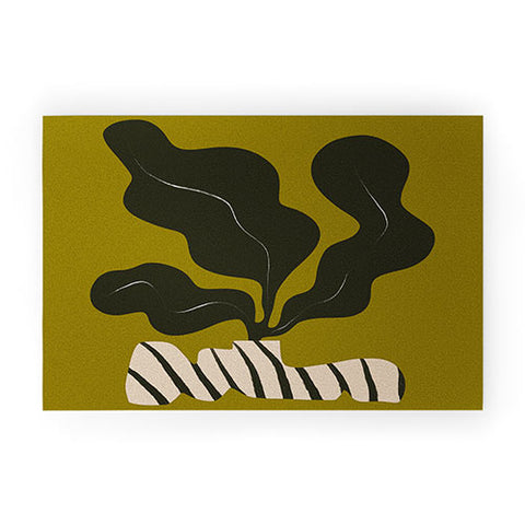 Marin Vaan Zaal Monochrome Wavy Fern in Stripe Welcome Mat