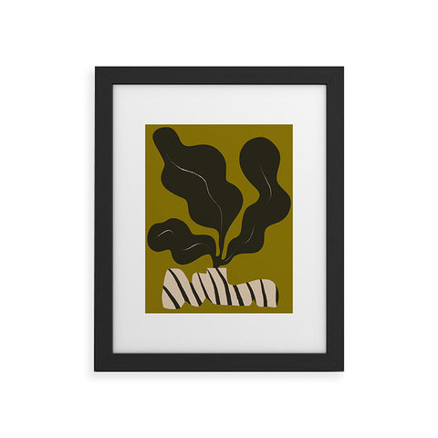 Marin Vaan Zaal Monochrome Wavy Fern in Stripe Framed Art Print