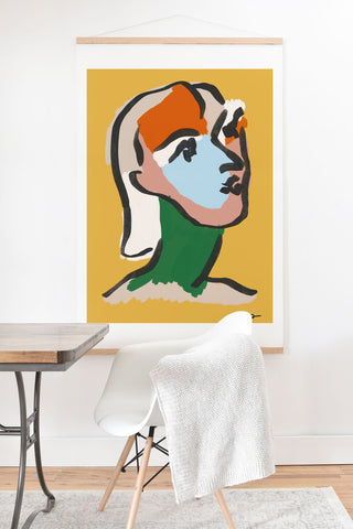 Marin Vaan Zaal Ninette in Yellow Modern Portrait Art Print And Hanger