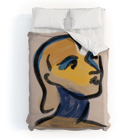 Marin Vaan Zaal Ninette Modern Portrait Print Duvet Cover