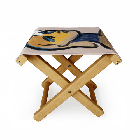 Marin Vaan Zaal Ninette Modern Portrait Print Folding Stool