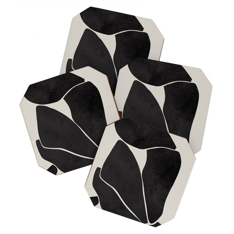 Marin Vaan Zaal Nude in Black Modern Coaster Set