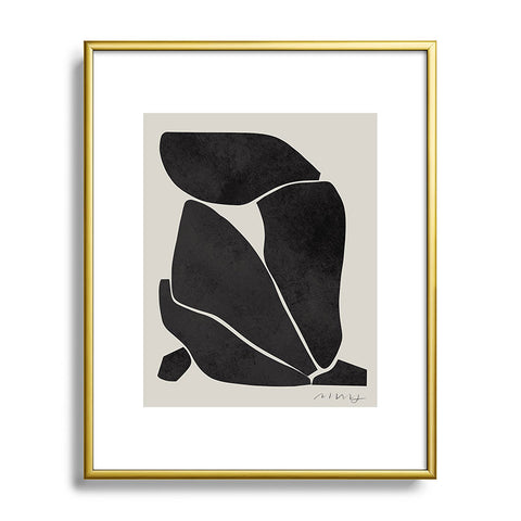 Marin Vaan Zaal Nude in Black Modern Metal Framed Art Print