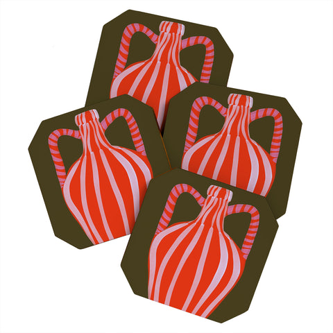 Marin Vaan Zaal Simple Vase Modern Still Life Coaster Set