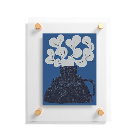 Marin Vaan Zaal Still Life with Modern Plant in Blue Floating Acrylic Print