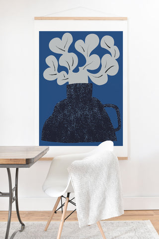 Marin Vaan Zaal Still Life with Modern Plant in Blue Art Print And Hanger