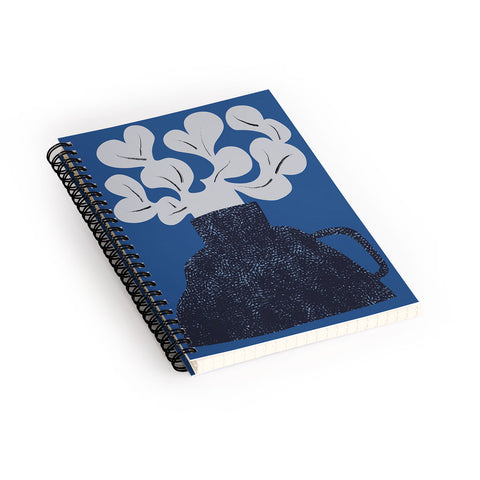 Marin Vaan Zaal Still Life with Modern Plant in Blue Spiral Notebook