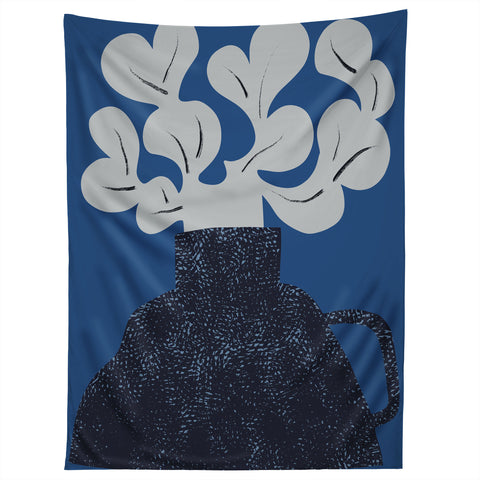 Marin Vaan Zaal Still Life with Modern Plant in Blue Tapestry