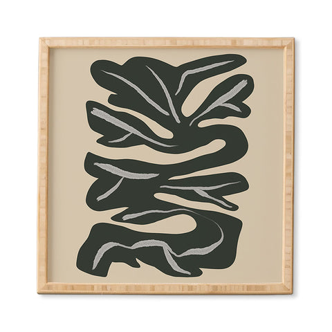 Marin Vaan Zaal Winding Minimalism Flower Plan Framed Wall Art