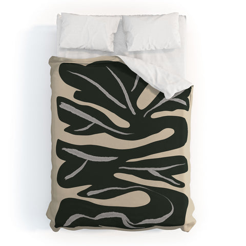 Marin Vaan Zaal Winding Minimalism Flower Plan Duvet Cover
