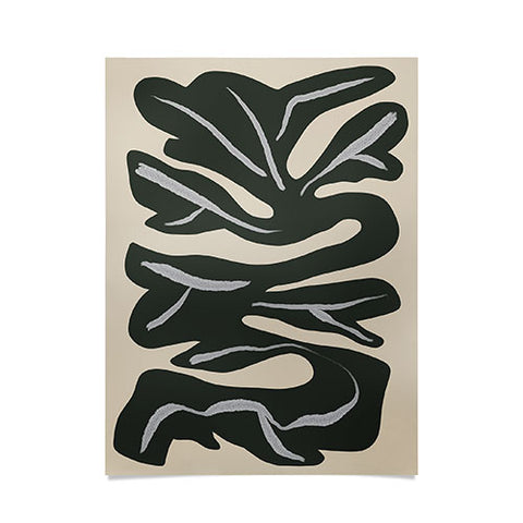 Marin Vaan Zaal Winding Minimalism Flower Plan Poster