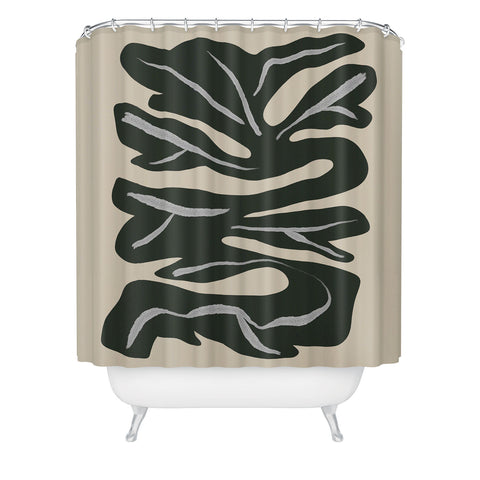 Marin Vaan Zaal Winding Minimalism Flower Plan Shower Curtain