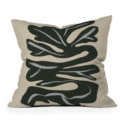 Marin Vaan Zaal Winding Minimalism Flower Plan Throw Pillow