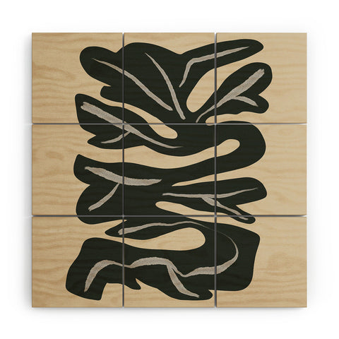 Marin Vaan Zaal Winding Minimalism Flower Plan Wood Wall Mural