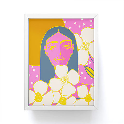 Maritza Lisa A Girl And Her Flowers Framed Mini Art Print