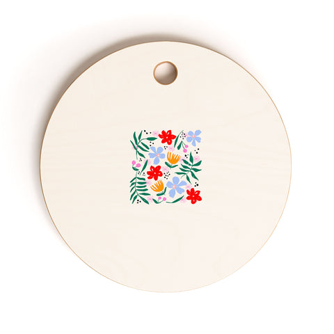 Maritza Lisa Abstract Florals Cutting Board Round