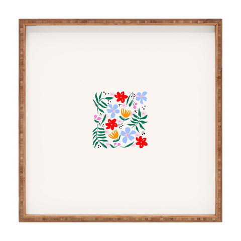 Maritza Lisa Abstract Florals Square Tray
