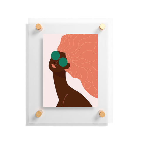 Maritza Lisa Abstract Woman Green Sunglasses Floating Acrylic Print