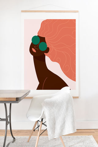 Maritza Lisa Abstract Woman Green Sunglasses Art Print And Hanger