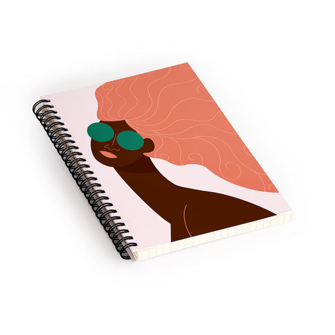 Maritza Lisa Abstract Woman Green Sunglasses Spiral Notebook