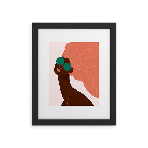 Maritza Lisa Abstract Woman Green Sunglasses Framed Art Print