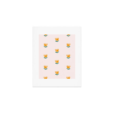 Maritza Lisa Abstract Yellow Tulip Pink Art Print