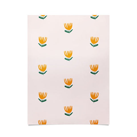 Maritza Lisa Abstract Yellow Tulip Pink Poster
