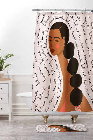 Maritza Lisa Black History Month Shower Curtain And Mat