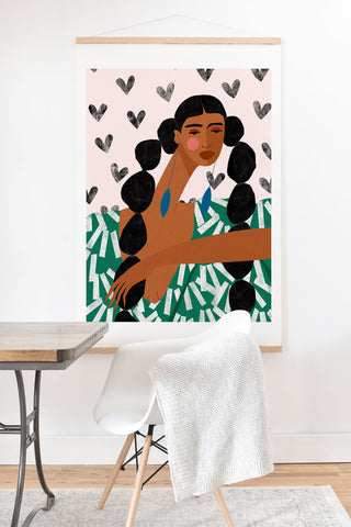 Maritza Lisa Boho Valentine Braids Art Print And Hanger