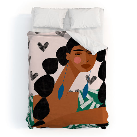 Maritza Lisa Boho Valentine Braids Duvet Cover