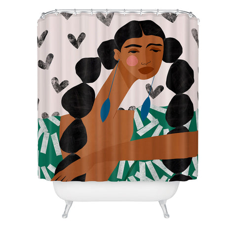 Maritza Lisa Boho Valentine Braids Shower Curtain