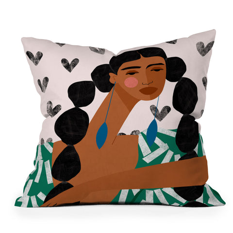 Maritza Lisa Boho Valentine Braids Throw Pillow