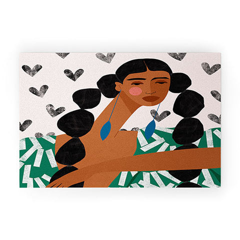 Maritza Lisa Boho Valentine Braids Welcome Mat