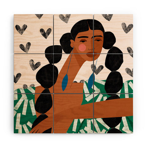 Maritza Lisa Boho Valentine Braids Wood Wall Mural