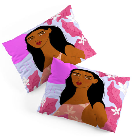 Maritza Lisa Girl With Pink Sun Pillow Shams